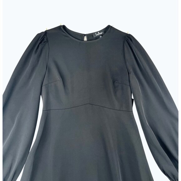 Lulus Follow Me Black Long Sleeve Dress Fit & Flare Dress Keyhole Back Medium - Picture 6 of 15
